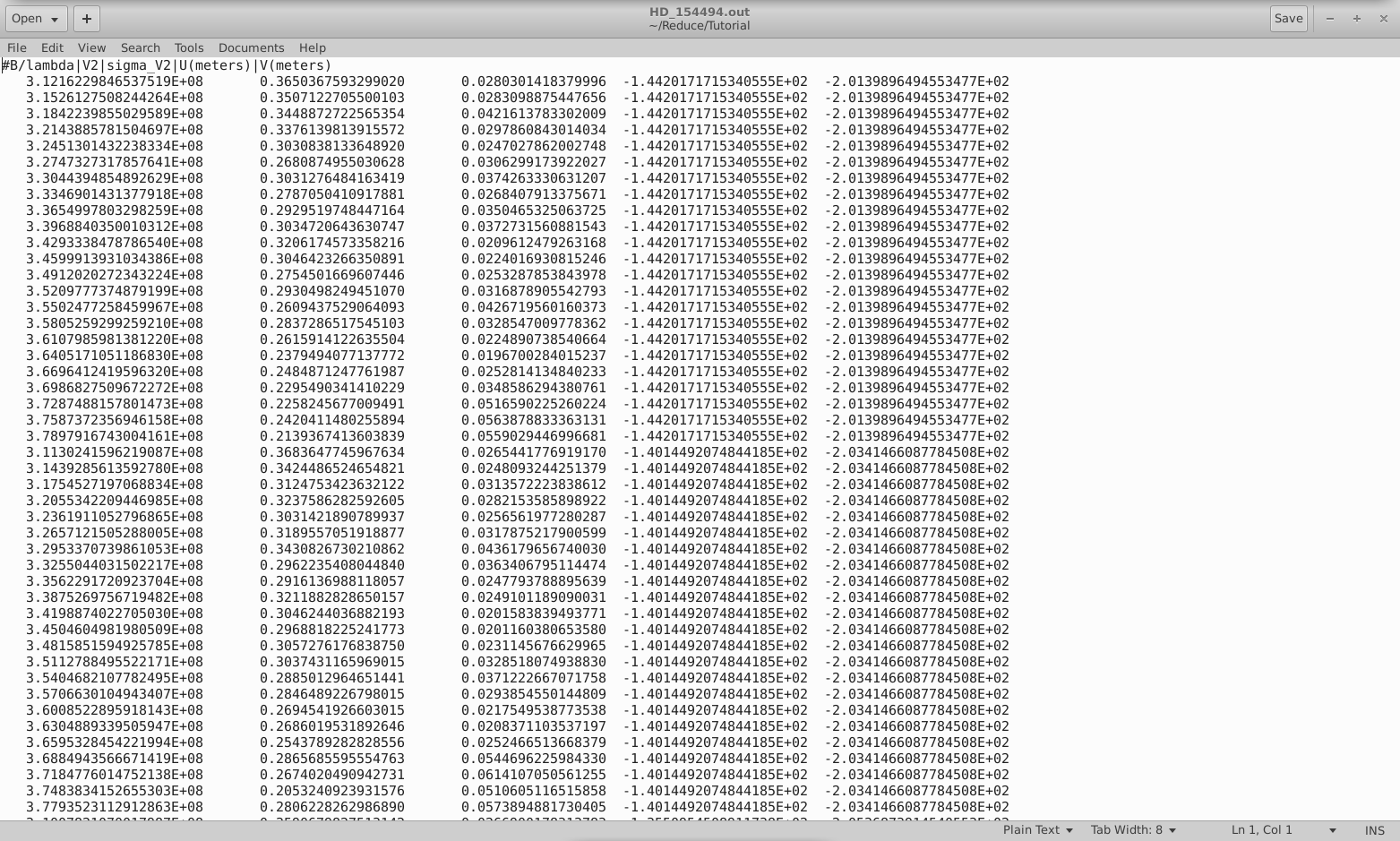 The text file output by l1_l2_gui.